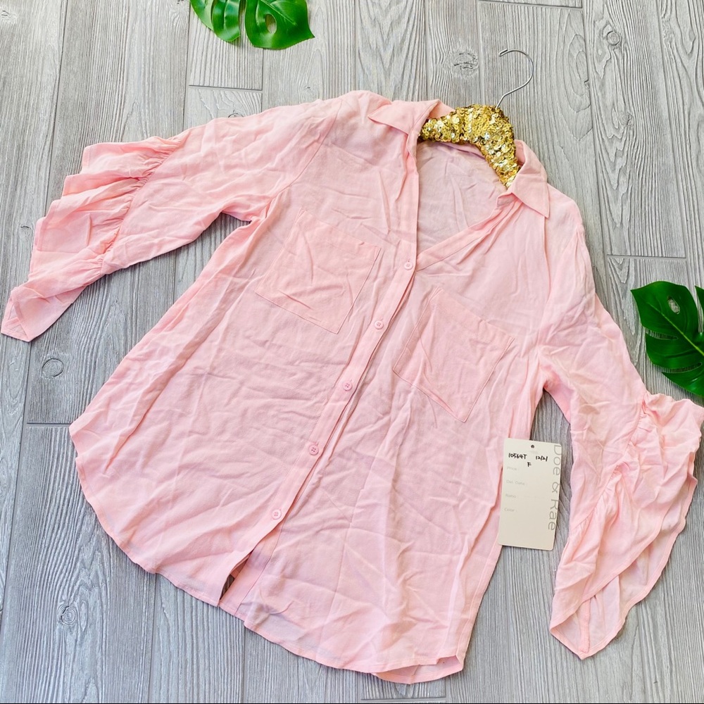 Doe & Rae blush pink blouse